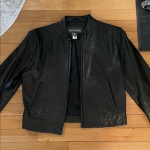 Black leather jacket banana republic